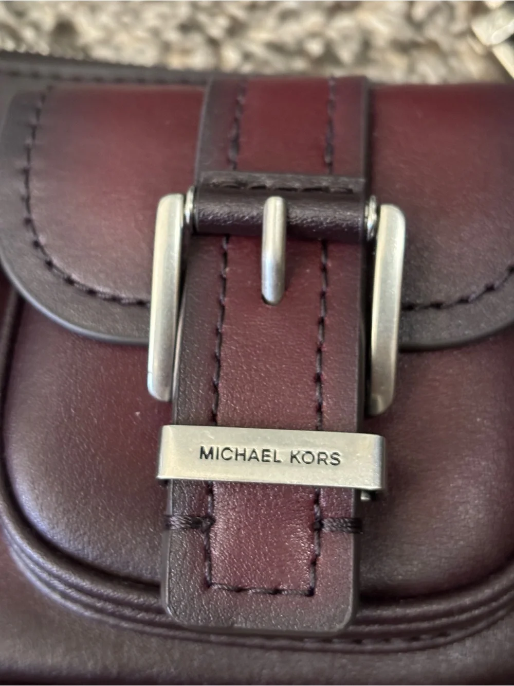 Michael Kors Zoe Small Burnished Leather Pochette